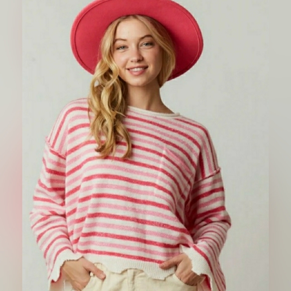 PEACH LOVE STRIPED SWEATER - Picture 14 of 14